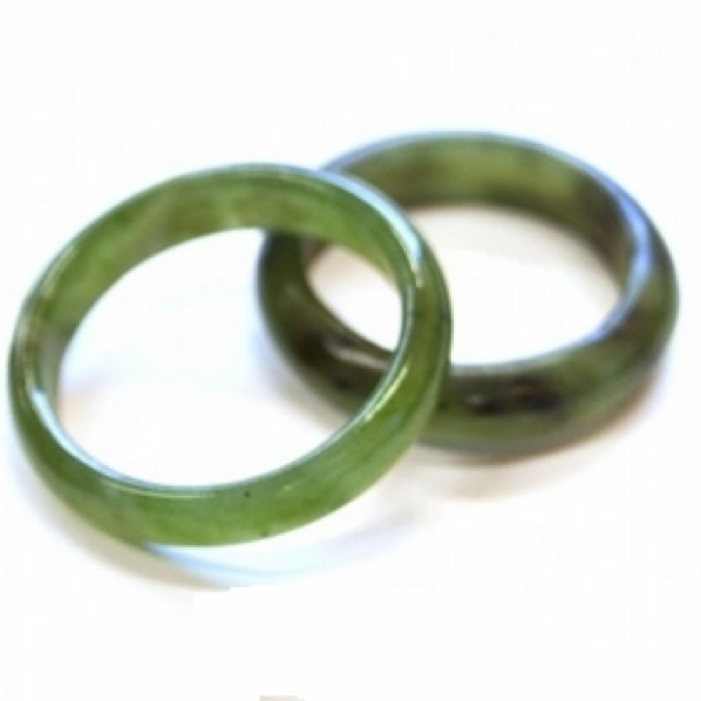 Two Solid Chinese Jade Rings